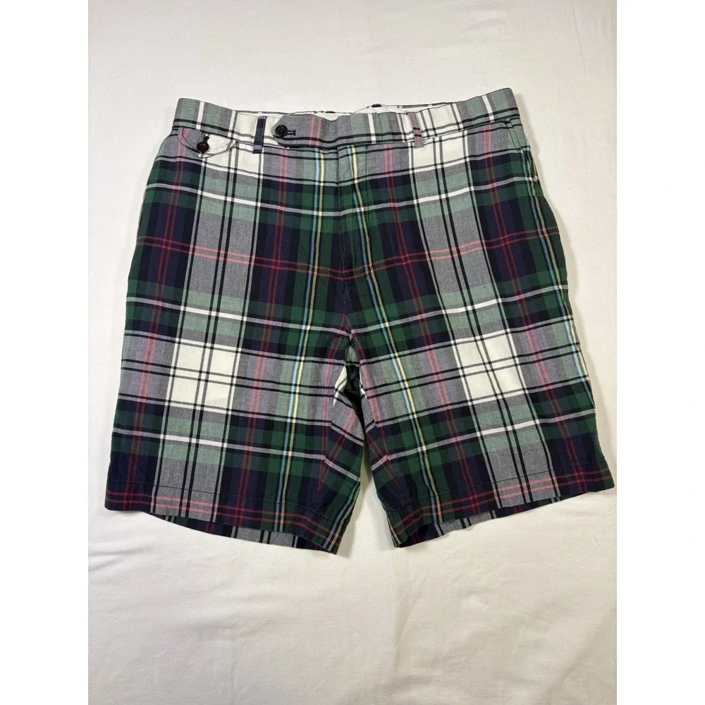 VTG 90s Polo Golf Ralph Lauren Plaid Shorts Mens 36 Links Fit Chino Tartan Crest